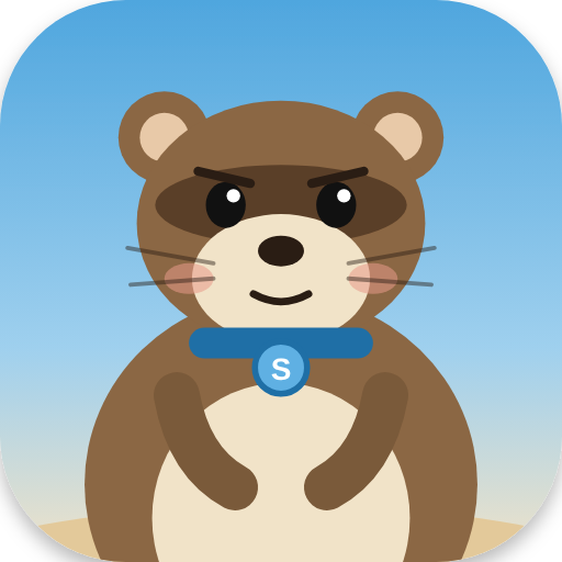 The Squeasel app icon: a ferret in a blue collar with an S badge